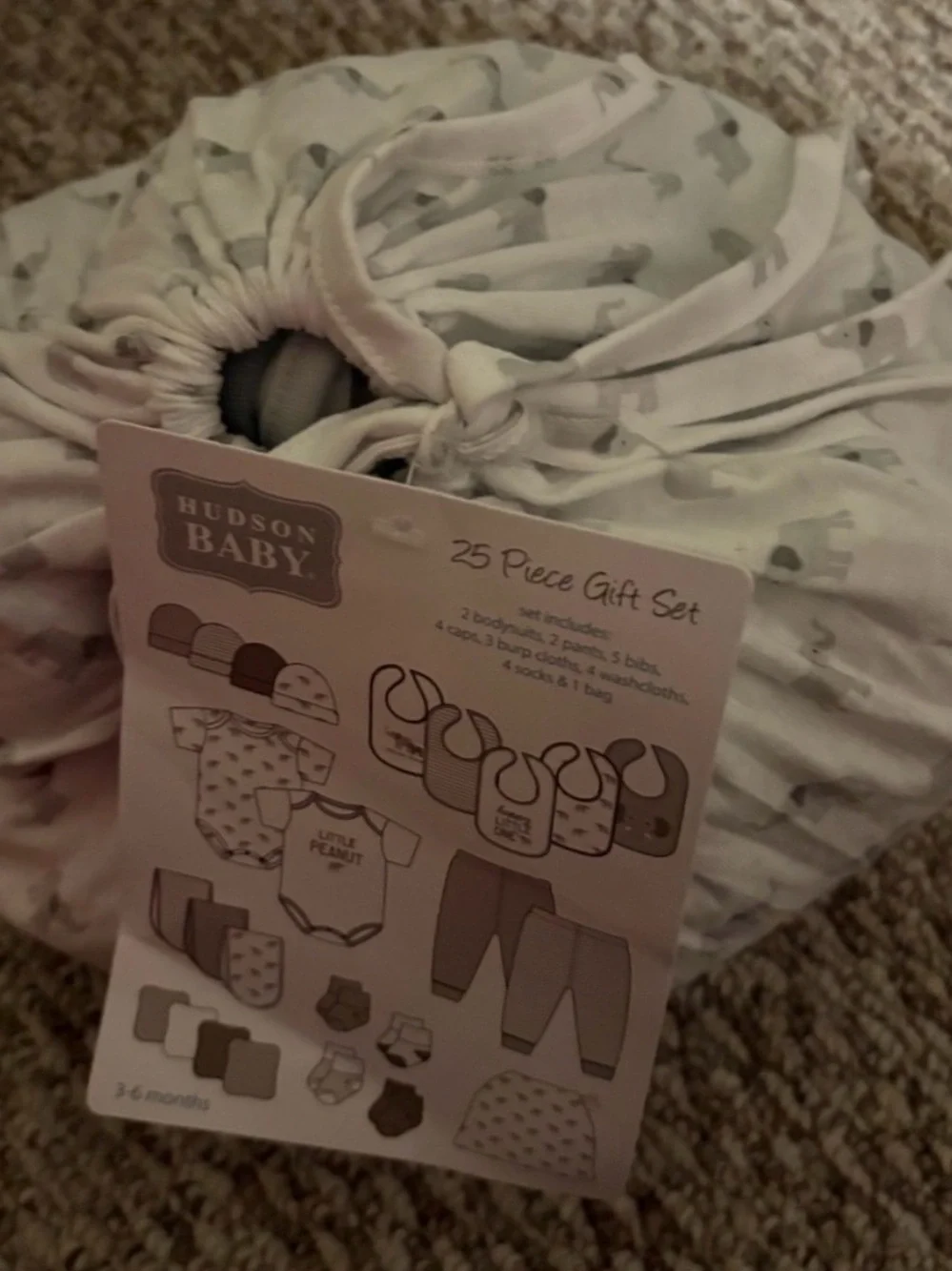 Hudson Baby White and Gray 25-Piece Baby Essentials Set